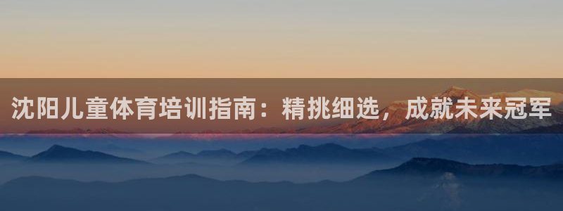 欧陆娱乐app攻略：沈阳儿童体育培训指南：精挑细选，